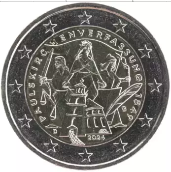 Монета 2 евро Германии 2024 года Биметалл 175 лет конституции