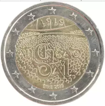 Монета 2 евро Ирландии 2019 года Биметалл 100 лет со дня первого заседания Дойл Эрен