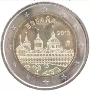 Монета 2 евро Испании 2013 года Биметалл Архитектурный ансамбль Эскориал
