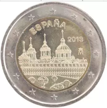 Монета 2 евро Испании 2013 года Биметалл Архитектурный ансамбль Эскориал