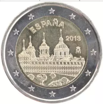 Монета 2 евро Испании 2013 года Биметалл Монастырь Эскориал