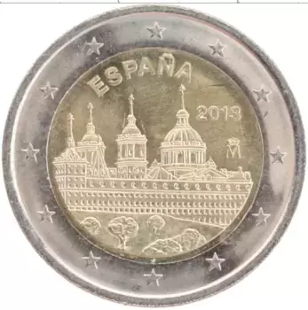 Монета 2 евро Испании 2013 года Биметалл Монастырь Эскориал