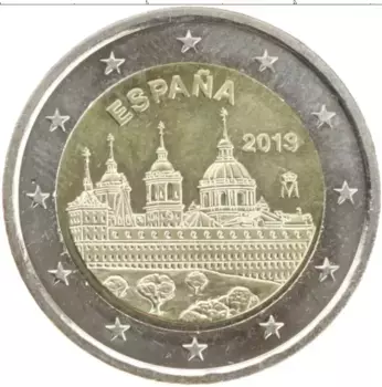 Монета 2 евро Испании 2019 года Биметалл Мадрид