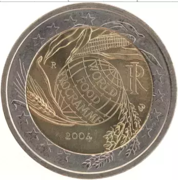 Монета 2 евро Италии 2004 года Биметалл ФАО