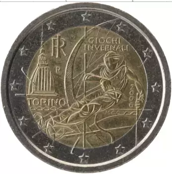 Монета 2 евро Италии 2006 года Биметалл XX зимние Олимпийские Игры в Турине