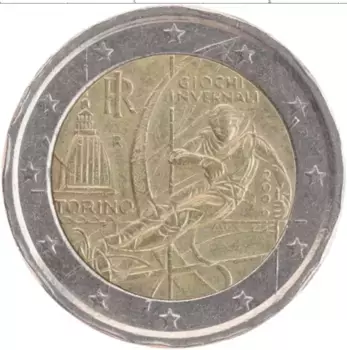 Монета 2 евро Италии 2006 года Биметалл XX зимние Олимпийские Игры в Турине