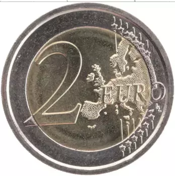 Монета 2 евро Италии 2012 года Биметалл 10 лет наличному обращению евро