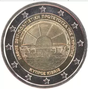 Монета 2 евро Кипра 2017 года Биметалл Пафос-Культурная столица Европы