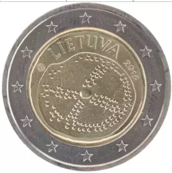 Монета 2 евро Литвы 2016 года Биметалл Балтийская культура