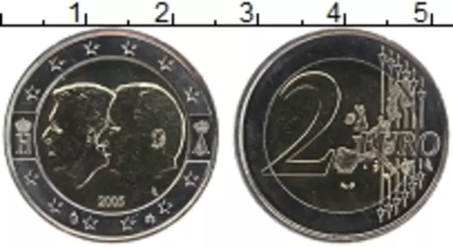 Монета 2 евро Люксембурга 2005 года Биметалл Принцы Генрих и Анри