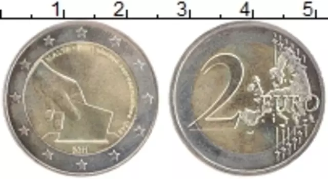 Монета 2 евро Мальты 2011 года Биметалл Первые выборы