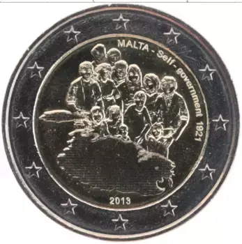 Монета 2 евро Мальты 2013 года Биметалл Собственное правительство