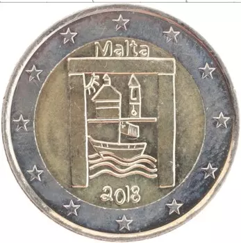 Монета 2 евро Мальты 2018 года Биметалл Культурное наследие