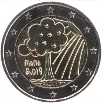 Монета 2 евро Мальты 2019 года Биметалл Природа и окружающая среда
