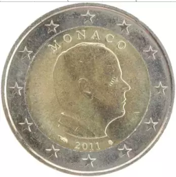 Монета 2 евро Монако 2011 года Биметалл