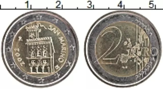Монета 2 евро Сан-Марино 2002 года Биметалл