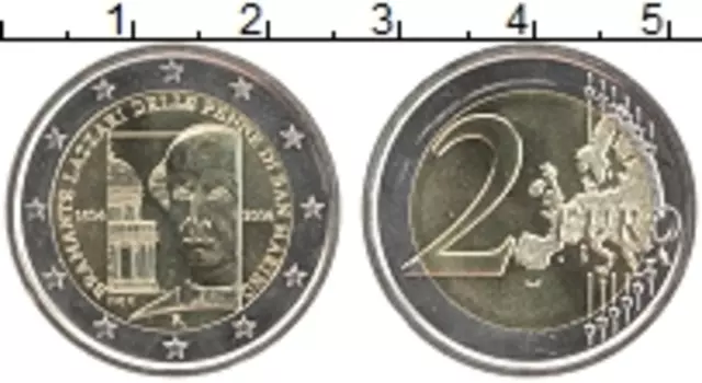 Монета 2 евро Сан-Марино 2014 года Биметалл 500 лет Донато Брманте