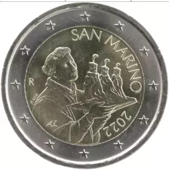 Монета 2 евро Сан-Марино 2022 года Биметалл