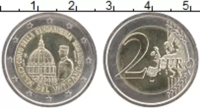 Монета 2 евро Ватикана 2016 года Биметалл 200 лет папской жандармерии