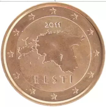 Монета 2 евроцента Эстонии 2011 года Бронза