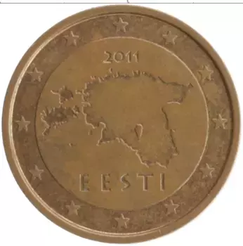 Монета 2 евроцента Эстонии 2011 года Бронза