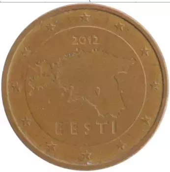 Монета 2 евроцента Эстонии 2012 года Бронза