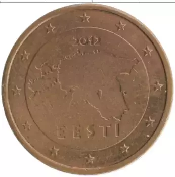 Монета 2 евроцента Эстонии 2012 года Бронза
