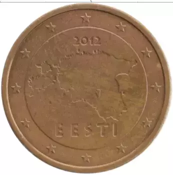 Монета 2 евроцента Эстонии 2012 года Бронза