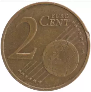 Монета 2 евроцента Эстонии 2012 года Бронза