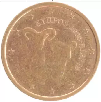 Монета 2 евроцента Кипра 2008 года Бронза