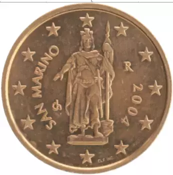 Монета 2 евроцента Сан-Марино 2004 года Медь