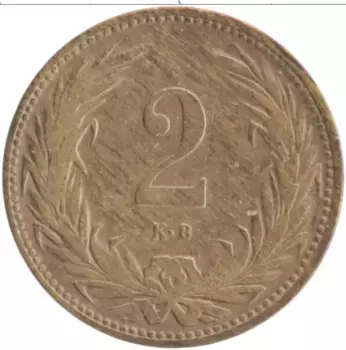 Монета 2 филлера Венгрии 1894 года Бронза