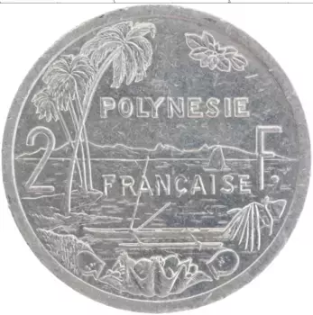 Монета 2 франка Полинезии 2003 года Алюминий