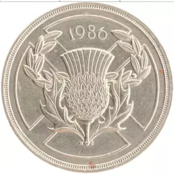 Монета 2 фунта Англии 1986 года Латунь XIII Игры Cодружества