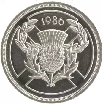 Монета 2 фунта Англии 1986 года Латунь XIII Игры Содружества