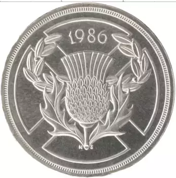 Монета 2 фунта Англии 1986 года Серебро Елизавета II