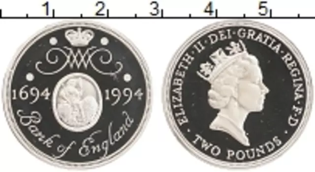Монета 2 фунта Англии 1994 года Серебро Елизавета II