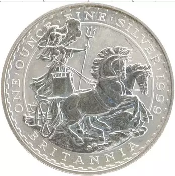 Монета 2 фунта Англии 1999 года Серебро Елизавета II