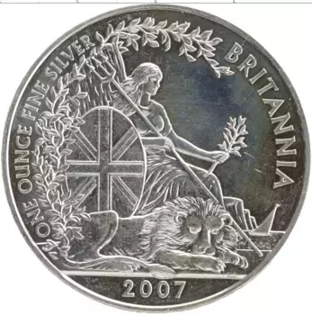 Монета 2 фунта Англии 2007 года Серебро Елизавета II