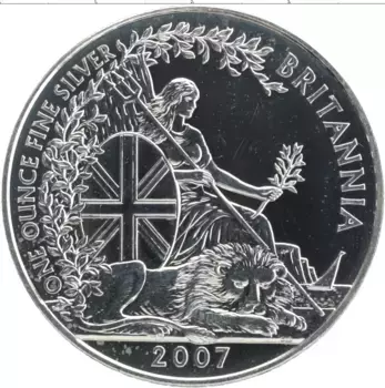 Монета 2 фунта Англии 2007 года Серебро Елизавета II