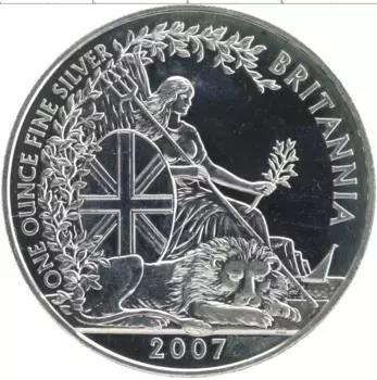 Монета 2 фунта Англии 2007 года Серебро Елизавета II