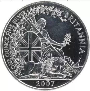 Монета 2 фунта Англии 2007 года Серебро Елизавета II