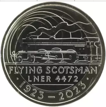 Монета 2 фунта Англии 2023 года Биметалл 100 лет Летучему шотландцу LNER 4472