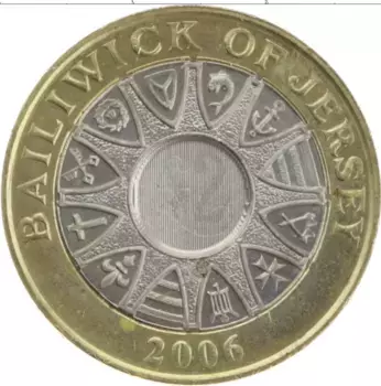 Монета 2 фунта Острова Джерси 2006 года Биметалл Елизавета II