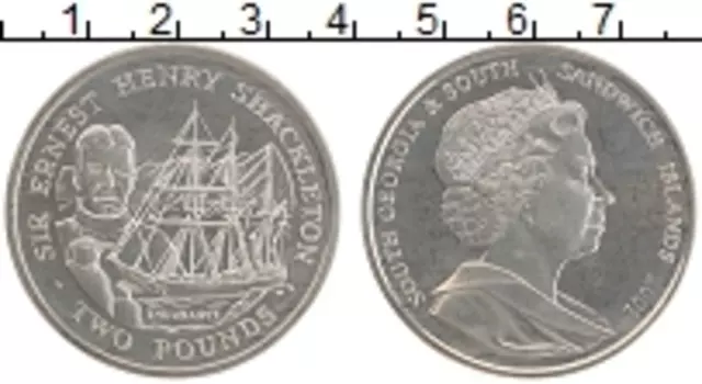 Монета 2 фунта Сандвичевых островов 2001 года Медно-никель Елизавета II