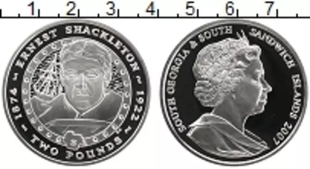 Монета 2 фунта Сандвичевых островов 2007 года Серебро Елизавета II