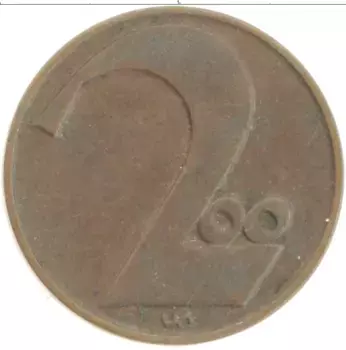 Монета 2 гроша Австрии 1926 года Бронза