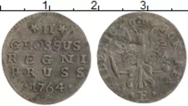 Монета 2 гроша Пруссии 1764 года Серебро Фридрих II