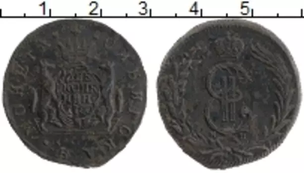 Монета 2 копейки Екатерины 2 1780 года Медь КМ