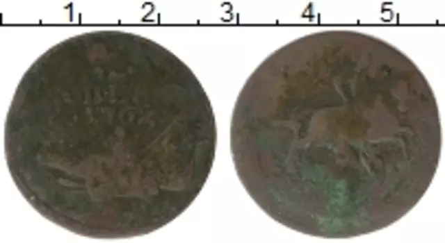 Монета 2 копейки Петра 3 Федоровича 1762 года Медь